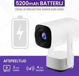 Lumistar® Ultra Mini Beamer - Alles-in-één Smart TV Projector - 2025 model - Android 11.0 - WiFi 6 & Bluetooth 5.2 - 4k Ondersteuning - Beamer - Inclusief Hdmi kabel - Home Cinema - 600 ANSI Lumen - Wit — thumbnail 4