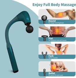 Diep Weefsel Massagepistool voor Pijnverlichting van Rug, Nek en Schouders met Verlenghandvat - Superstil en 4 Massagehoofden — thumbnail 4