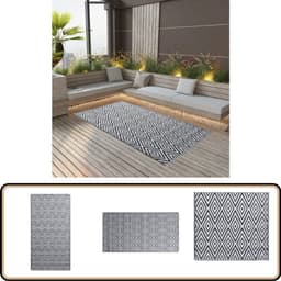 vidaXL - Buitenkleed - ARAKIL - 120x180 - cm - PP - wit - en - zwart — thumbnail 2