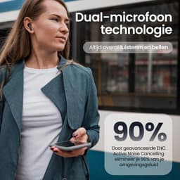Siltcon® SoundWave Pro 2 - Oortjes Draadloos - Draadloze Oordopjes – Bluetooth Oordopjes – Oordopjes Draadloos – Oortjes - Oordopjes - Draadloze Oortjes Bluetooth - Noise cancelling ENC - Universeel - BT 5.4 - Zwart — thumbnail 3