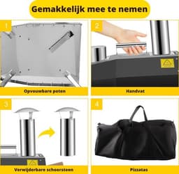 Bolt Edge Pizza Oven Buiten - Houtgestookt - Pizzasteen - Tot 300ºC - Inclusief Pizzaspatel — thumbnail 4