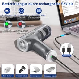 Draadloze Accu Handstofzuiger voor Eenvoudig en Efficiënt Stof Vegen — thumbnail 4