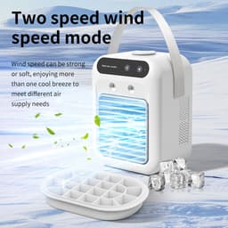 Ventilator - Tafelventilator - Mini-airconditioners - 25 W oplaadbare draagbare AC-unit, persoonlijke koelventilator met 2 snelheden & 2 koelspraystanden – Kleine airconditioner voor slaapkamer, kantoor en buiten — thumbnail 2