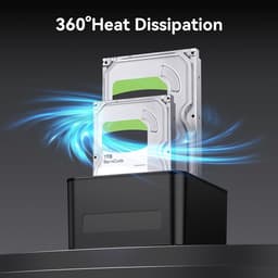 Harde Schijf Docking Station - Externe Opslag Harddisk Behuizing - Data Beheer - Ondersteunt 3 Schijven — thumbnail 5