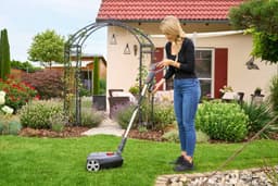 Accu Mulchmaaier - Elektrische Grasmaaier - Gazon Onderhoud - Ecologische Mulchfunctie - 22 cm maaibreedte - Grijs Zilver Rood — thumbnail 5