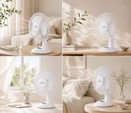 Tafelventilator - Persoonlijke Koeler - Kamertemperatuur Regelen - Verstelbare Kanteling - 40 cm - Wit — thumbnail 5