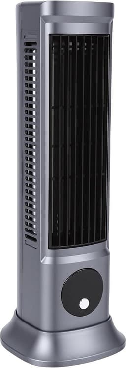 Torenventilator Bladloos - Staande Ventilator - Stille Koeling - USB C Oplaadbaar - 31.5 x 12 x 11 cm - Spacegrijs — thumbnail 1