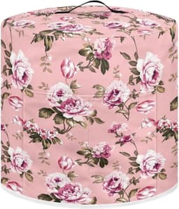 Apparaat Cover - Keuken machinehoes - Apparaten Beschermen - Met Voorvak - Universeel Formaat - Bloemenprint Roze — thumbnail 1