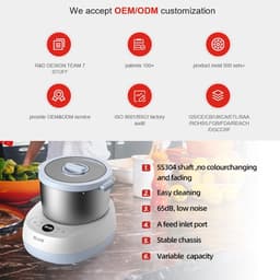Deegmixer - Keukenmachine - Deeg Kneden - Touchscreen Bediening - 5 Liter Kom - Rood — thumbnail 3