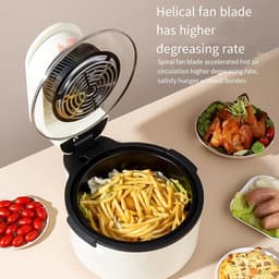 Elektrische Oven - Hetelucht Friteuse - Gezond Koken - Zichtbaar Venster - 5L Capaciteit - Wit — thumbnail 3
