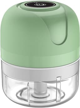 Mini Keukenmachine - Knoflookhakker Elektrisch - Snel Ingrediënten Snijden - Draadloos USB Oplaadbaar - 250ml Capaciteit - Cyaan Blauw — thumbnail 1