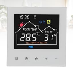 Slimme Thermostaat - Programmeerbaar Display - Energie Besparen - Geheugen Opslag - 86x86mm - Zwart — thumbnail 4