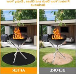 Vuurvaste BBQ Mat voor Onder de Grill, Beschermende Vloermat voor Open Haard en Kookplek, Ideaal voor Barbecue en Kamperen, 48 Inch Groot — thumbnail 3