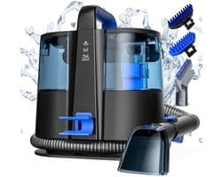 KAD® Vlekkenreiniger - Vlekkenreiniger voor Bank & Tapijt - Krachtige Tapijtreiniger Machine - Zwart/Blauw - 35cm x 30cm x 33cm