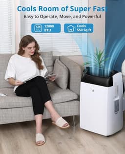 Mobiele airco 10000 BTU 3-in-1 – 30L/dag – 3 standen – 24U timer – Stil – Tot 46 m² – Klasse A — thumbnail 4