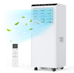 Mobiele airco 9000 BTU 5-in-1 – Koelen, ontvochtigen, ventileren – Stille nachtmodus – 24U timer – Tot 45 m² – Raamkit – Afstandsbediening — thumbnail 1