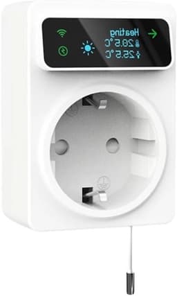 Slimme WiFi Thermostaat - Temperatuurregelaar Timer - Energie Besparen - App & Spraakbediening - 16A EU Stekker - Wit — thumbnail 1