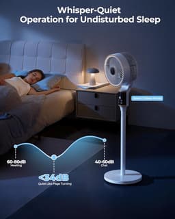 Staande ventilator - Stille ventilator - Ruimte verkoeling - 3D Oscillatie - 12 Snelheden - Gebroken wit — thumbnail 3