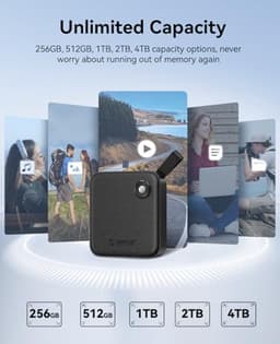 Externe SSD - Draagbare Opslag - Geheugen Uitbreiden - Snelle Dataoverdracht - 4TB - Zwart — thumbnail 4