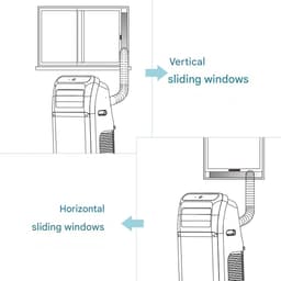 Daity Draagbare airconditioner van 12.000 BTU (3,5 kW) – Drie-in-één functie (koelen, ontvochtigen, luchttoevoer) – Uitgerust met afstandsbediening, afdichtingsplaat, afvoerkanaal, connector en plat mondstuk – Milieuvriendelijk R290-koelmiddel — thumbnail 4