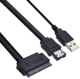 Harde Schijf Kabel - SATA naar eSATA - Data Overzetten - USB Powered - 50 cm - Zwart — thumbnail 1