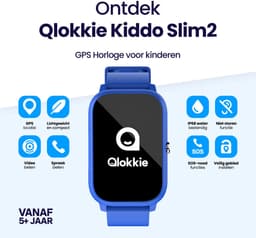 Qlokkie Kiddo Slim 2 Blauw – GPS horloge kind – Smartwatch kinderen – GPS tracker kind met nauwkeurige locatiebepaling – GPS horloge met simkaart – Videobellen – SOS functie – Stel veilige zones in – Waterdicht IP68 — thumbnail 2