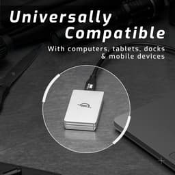 Externe SSD - Draagbare Opslag - Snelle Data Transfer - Aluminium Behuizing - 1 TB - Zilver — thumbnail 5