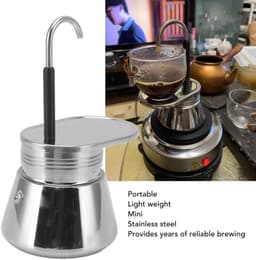 Dailygoods- Espresso Maker - Roestvrijstalen Moka Pot - Draagbaar Koffiezetapparaat - Lichtgewicht - Grote Capaciteit - Compact Ontwerp — thumbnail 5