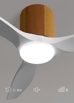 CREATE - Stille plafondventilator 100% hout 40W (Ø132cm) - Met licht LED - Afstandsbediening - 6 snelheden - Programmeerbaar - WIND CALM CUSTOM WOVEN — thumbnail 5