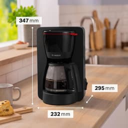 Filterkoffiezetapparaat met uitneembaar waterreservoir, DripStop en automatische uitschakeling – 1,25 Liter Glazen Kan Zwart — thumbnail 3