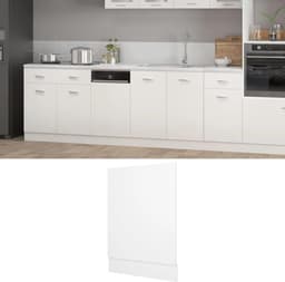 Vaatwasserpaneel - Keukenfront - Keuken Integratie - Duurzaam Hout - 45 x 67 cm - Wit — thumbnail 1