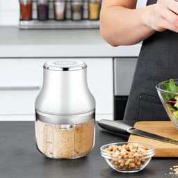 Elektrische Voedselhakker - Keukenmachine Hakker - Snel Ingrediënten Snijden - Oplaadbaar Draadloos - 250 ml Capaciteit - Wit — thumbnail 5
