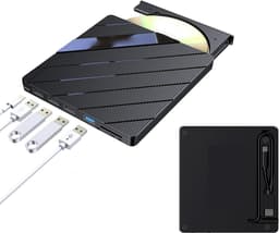 Externe Schijf Brander - USB Drive Lezer - Bestanden Branden Lezen - Plug and Play - 300 g - Zwart — thumbnail 4