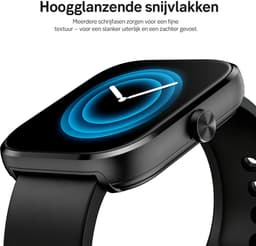 Sytifro Smartwatch Dames en Heren - Smartwatches met bluetooth - 1,83" HD Touchscreen - Sporthorloge met 100+ Sportmodi - Hartslagmeter - SpO2 Meting - Slaapmonitor - IP68 Waterbestendig - Compatibel met Android & iPhone - zwart — thumbnail 3