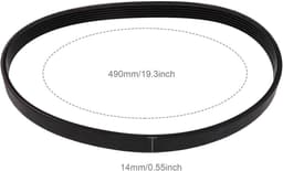 Dailygoods- Aandrijfriem Rubber 14mm Breedte - Gesloten Lus - 490mm Omtrek - Compatibel met Qualcast M2E1032M/M2E1232M - Duurzaam - Slijtvast - Grasmaaierriem — thumbnail 5