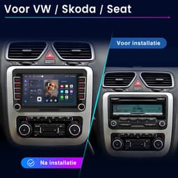 Hexinex Autoradio - geschikt voor VW Golf 5, 6, Polo, Skoda Caddy, T5, Passat - 7-inch Scherm - 2+64GB CARPLAY FM RDS - Achteruitrijcamera DAB+ — thumbnail 3
