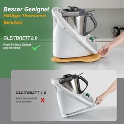 Keukenmachine Plank - Robot Accessoire - Makkelijk Verplaatsen - Soepel Schuiven - 34.5 cm - Houtkleur — thumbnail 2