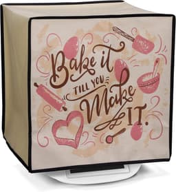 Apparaathoes Keukenmachine - Beschermhoes Mixer - Apparaat Beschermen - Scheurbestendig Plastic - 41.5 x 35.8 cm - Donkerbruin Beige Roze — thumbnail 1