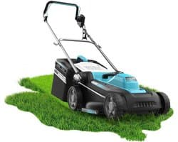 Elektrische Grasmaaier - Loopmaaier - Gazon Onderhoud - 3-in-1 Mulchfunctie - 36 cm Maaibreedte - Grijs Blauw