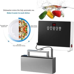 Vaatwasser Gootsteen - Keukenapparaat Multifunctioneel - Hygiënisch Reinigen - Touchscreen Bediening - 5 kg - Zilver/Wit — thumbnail 4