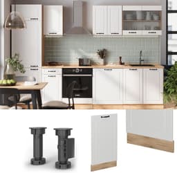 Vaatwasserfrontpaneel - Keukenfront - Keuken Integratie - Stijlvol R-Line Design - 45 cm Breed - Wit Landhuis — thumbnail 3