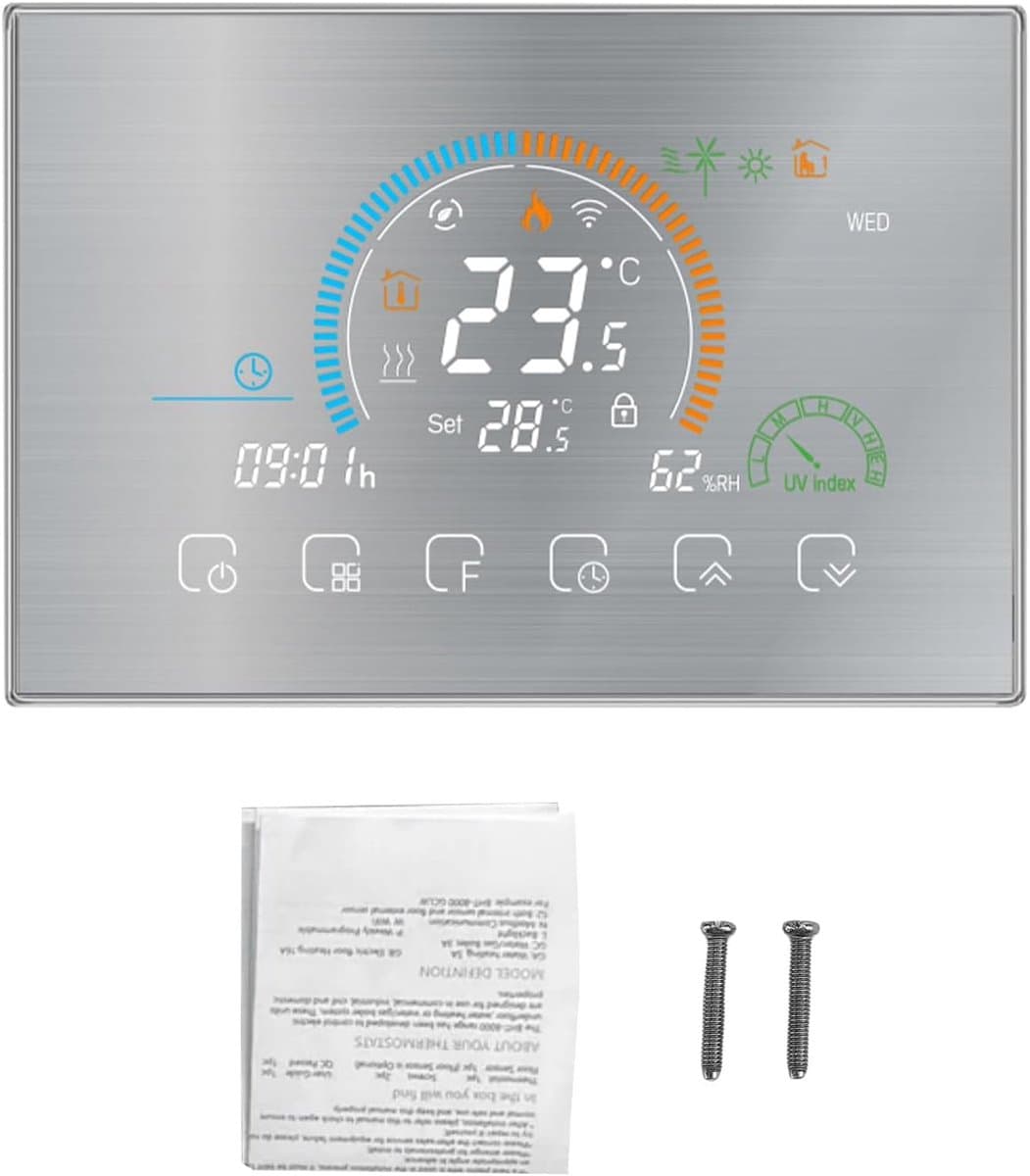 Slimme Thermostaat - Verwarming Controller - Energie Besparen - App Bediening - 5-35 Graden - Zwart — afbeelding 1
