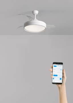 CREATE - Stille plafondventilator 40 W Ø107 cm met intrekbare bladen en LED-licht - M - Met licht - WIFI - WIND CLEAR EDGE — thumbnail 2