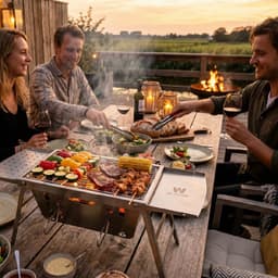 De Weele camping BBQ houtskool - kleine opvouwbare en draagbare mini barbecue - tafel BBQ / tafelbarbecue - tafelmodel — thumbnail 2