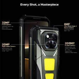 DOOGEE VMAX Play Robuuste Smartphone 5G - 36GB RAM - 512GB ROM - 20500mAh 45W - 6,78 inch 120Hz - 200MP + 32MP AI-Camera, 20MP Nachtzicht - 130dB Luidspreker - 100 LM projector - 1200LM Dubbele Campinglamp - Android 15 Telefoon - NFC GPS - Zwart — thumbnail 2