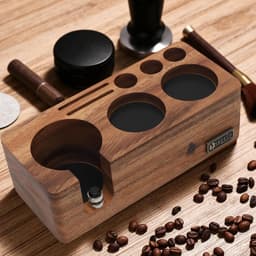 Tamper Station - Tamping Station - Espresso Voorbereiding - Massief Walnoothout - 51-54mm — thumbnail 4