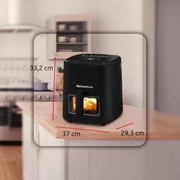 Airfryer 5 Liter - Heteluchtfriteuse Compact - Gezond Koken - Transparant Venster - 5 Liter - Zwart — thumbnail 2