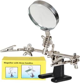 Vergootglas met 3x vergroting en verstelbare hoek, metalen basis voor nauwkeurige printplaatreparatie en chipdetectie, inclusief optische lens en Nederlandse handleiding — thumbnail 4