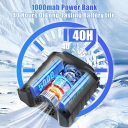 Taillenventilator Draagbaar - Gordelclip Ventilator 15000 rpm - 5 Standen Krachtig - 10000mAh Oplaadbaar - voor Buiten, Werk, Sport - Zwart - 1 Stuk — thumbnail 3