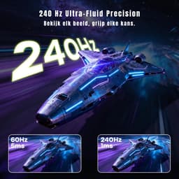 Quvo® Gaming Monitor 240hz - Gaming Monitor -Zwart - ‎‎20cm x 62cm x 46cm; 3.5 kg — thumbnail 3